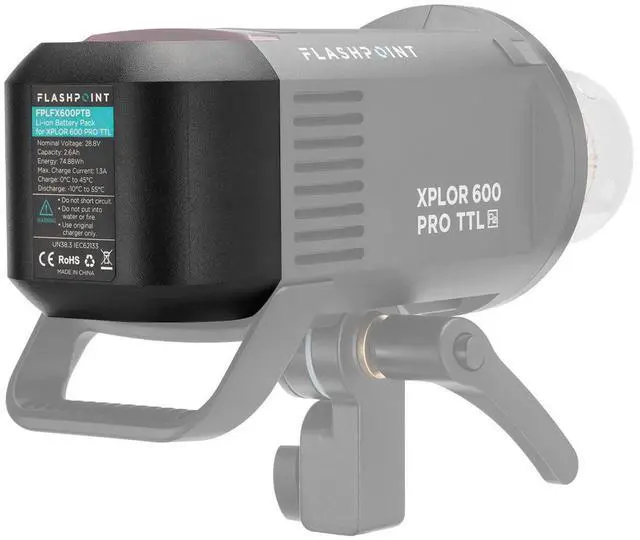 Alt view image 7 of 7 - Flashpoint Rechargeable Lithium-Ion Battery Pack for XPLOR 600 PRO (AD600Pro) Flash (28.8V, 2600mAh) - Godox WB26