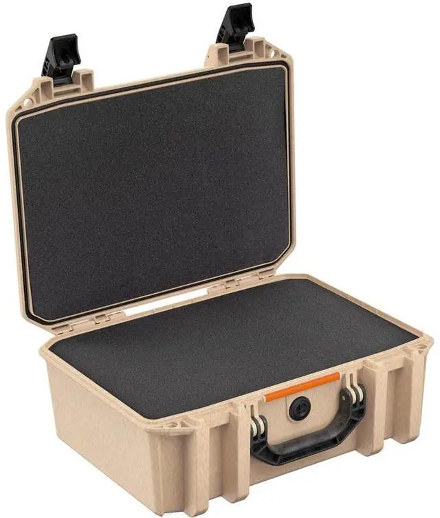Alt view image 6 of 6 - Pelican V300 Vault Large Firearm Case with Foam for Two Handguns, Tan, Bundle with 12x12" Splatter Shooting Target Stickers, 10-Pack