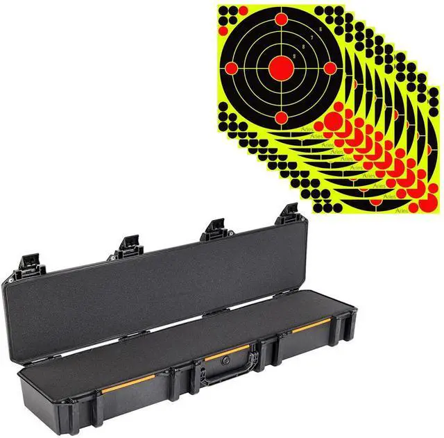 Main image of Pelican V770 Vault Single Scoped Rifle Case, Black, Bundle with 12x12" Splatter Shooting Target Stickers, 10-Pack