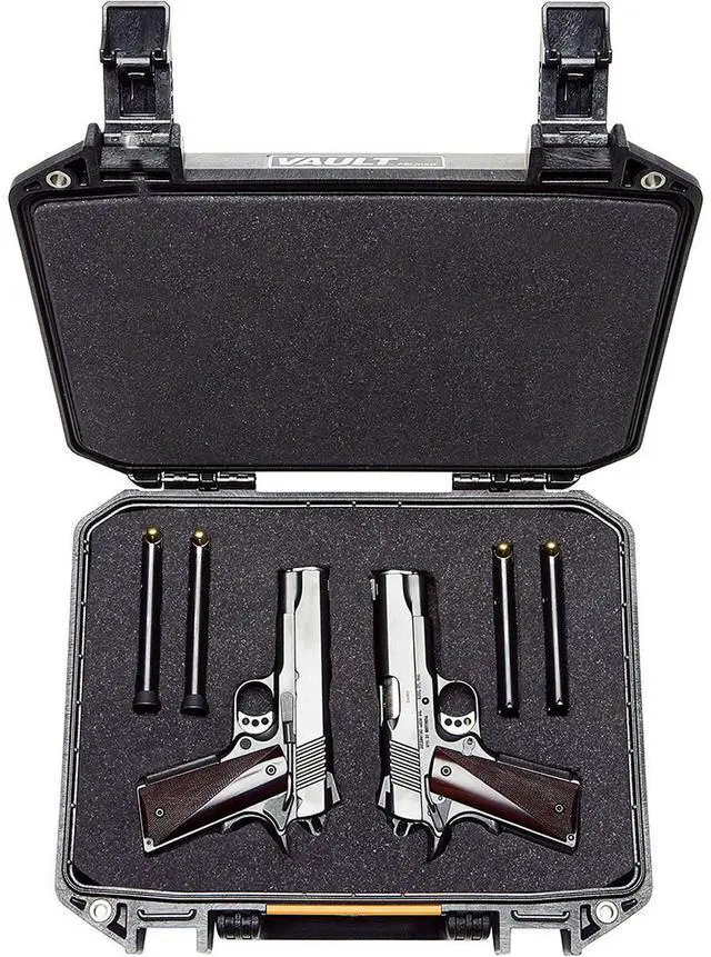 Alt view image 6 of 6 - Pelican V200 Vault Medium Handgun Case with Foam, Black, Bundle with 12x12" Splatter Shooting Target Stickers, 10-Pack