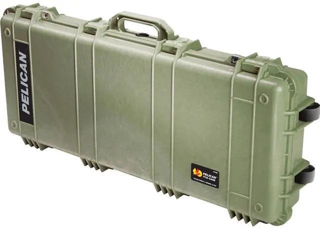 Main image of Pelican 1700 Travel Vault II Watertight Rifle Case with Foam Insert & Wheels, Olive Drab Green