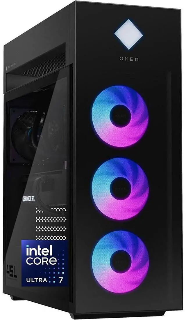 Alt view image 8 of 14 - HP OMEN 45L Gaming Desktop, Intel Core Ultra 7 265K, 32GB RAM, 2TB SSD, RTX 5080, Win 11 Pro, Microsoft Copilot, Tempered Glass, GT22-3080 (2025)
