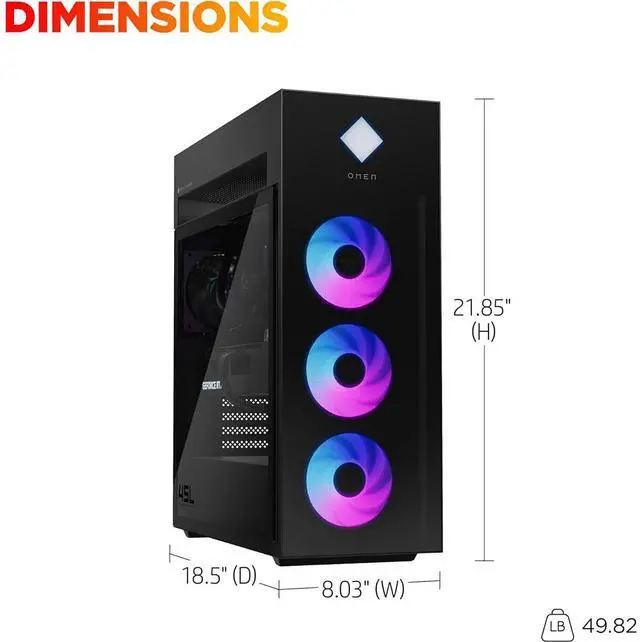 Alt view image 12 of 14 - HP OMEN 45L Gaming Desktop, Intel Core Ultra 7 265K, 32GB RAM, 2TB SSD, RTX 5080, Win 11 Pro, Microsoft Copilot, Tempered Glass, GT22-3080 (2025)