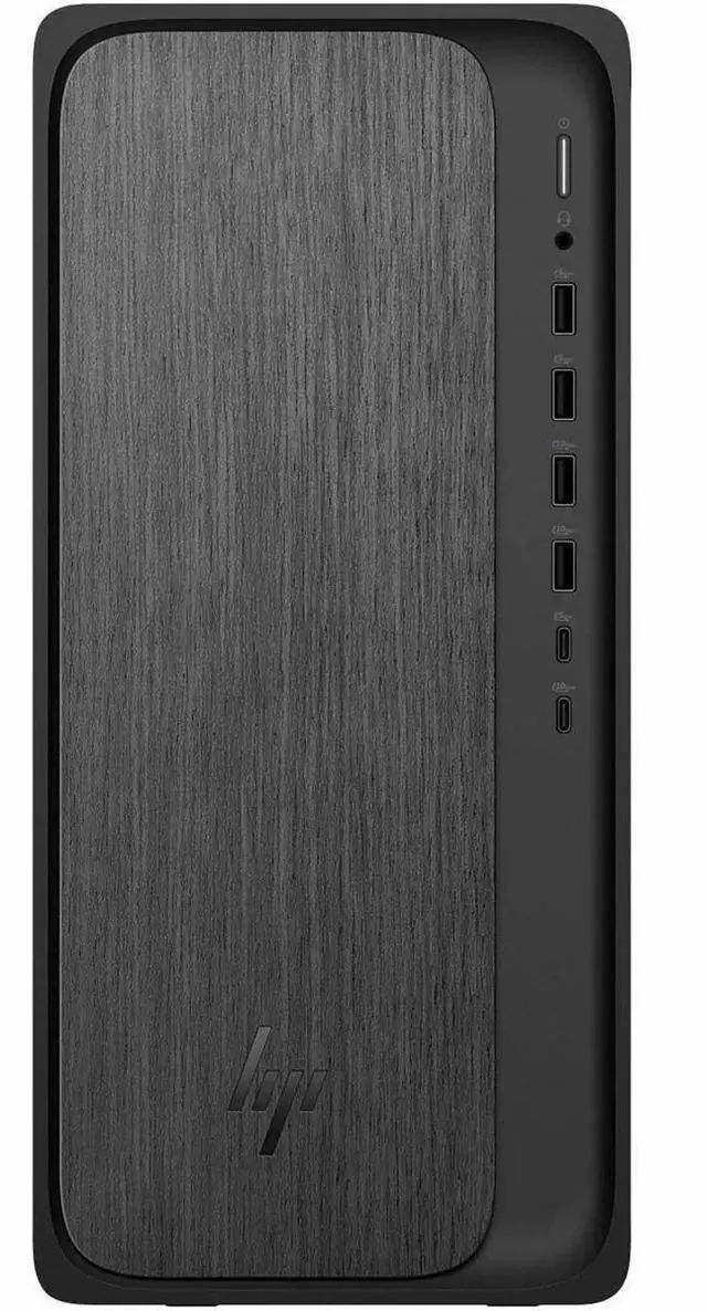 Alt view image 2 of 10 - HP OmniDesk M02-0340 Desktop Computer, AMD Ryzen 7 8700G 4.2GHz, 16GB RAM, 512GB SSD, Windows 11 Home, Gray Wood/Jack Black
