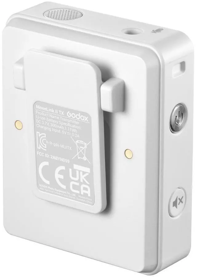 Alt view image 3 of 7 - Godox MoveLink II M2 2.4GHz Wireless Microphone System, White