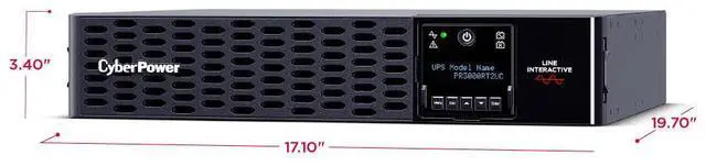 Alt view image 9 of 9 - CyberPower PR3000RT2UC Smart App Sinewave UPS Systems - 3000VA/3000W, 120 VAC, NEMA L5-30P, 2U, Rack / Tower, Sine Wave, 9 Outlets, LCD, PowerPanel® Business