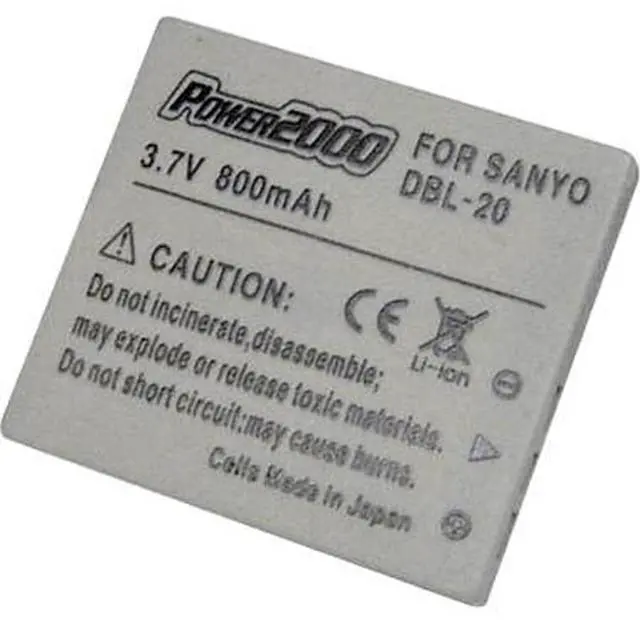 Main image of Power2000 DB-L20 3.7V 800mAh Rechargeable Lithium-Ion Battery for Sanyo Digital Camera
