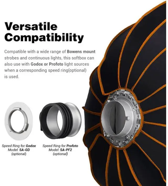 Alt view image 2 of 7 - Godox QR-P90 Quick Release Parabolic Softbox (35.4")