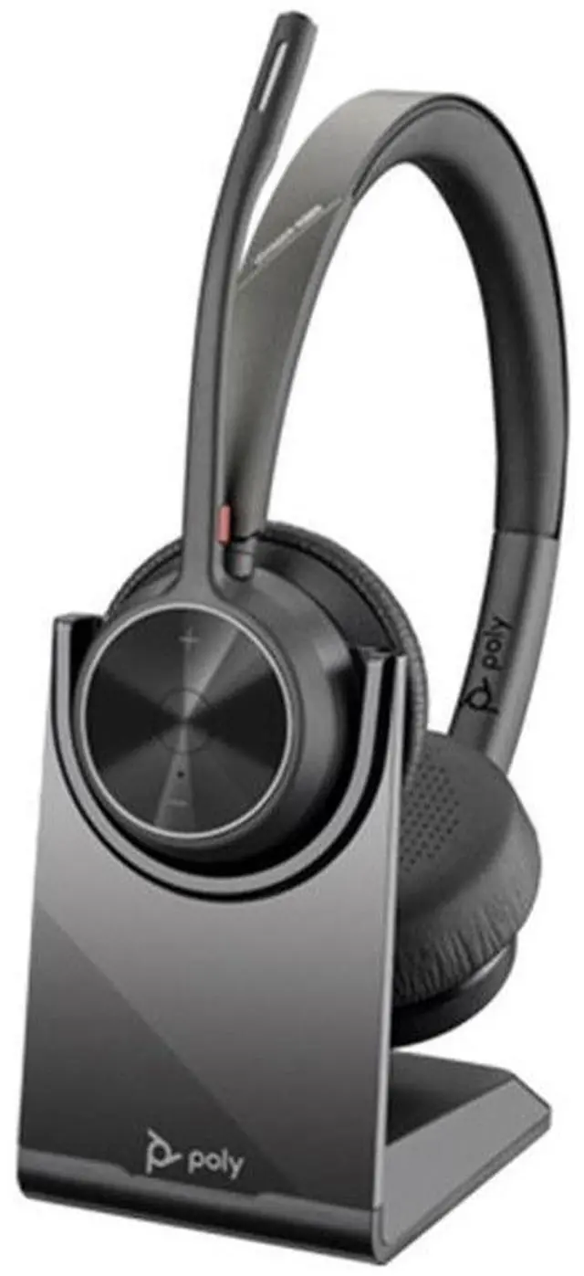Alt view image 9 of 12 - Poly - Voyager 4320 UC Wireless Headset + Charge Stand (Plantronics) - Headphones with Boom Mic - Connect to PC/Mac via USB-A Bluetooth Adapter, Cell Phone via Bluetooth - Works with Teams, Zoom &More