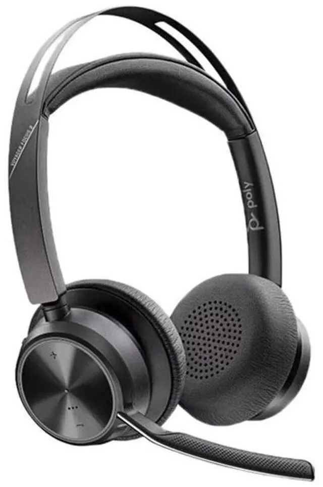 Alt view image 7 of 10 - Poly Voyager Focus 2 Microsoft Teams Certified USBC-C Headset + USB-C/A Adapter - Microsoft Teams Certification - Google Assistant, Siri - Stereo - USB Type C - Wired/Wireless - Bluetooth - 298.6 ft -