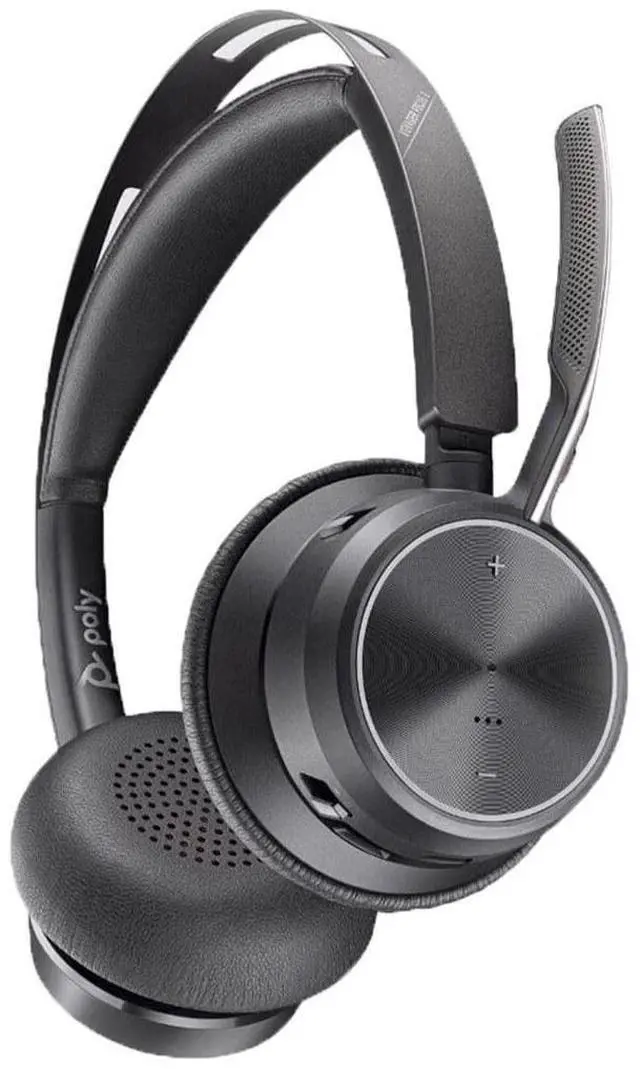 Alt view image 8 of 10 - Poly Voyager Focus 2 Microsoft Teams Certified USBC-C Headset + USB-C/A Adapter - Microsoft Teams Certification - Google Assistant, Siri - Stereo - USB Type C - Wired/Wireless - Bluetooth - 298.6 ft -