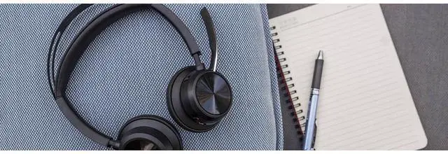 Alt view image 9 of 10 - Poly Voyager Focus 2 Microsoft Teams Certified USBC-C Headset + USB-C/A Adapter - Microsoft Teams Certification - Google Assistant, Siri - Stereo - USB Type C - Wired/Wireless - Bluetooth - 298.6 ft -