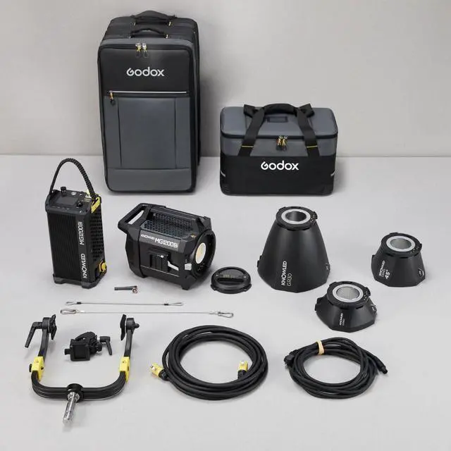 Alt view image 3 of 5 - Godox KNOWLED MG1200Bi Bi-Color LED Monolight With 30/45/60 3 Reflector Kit