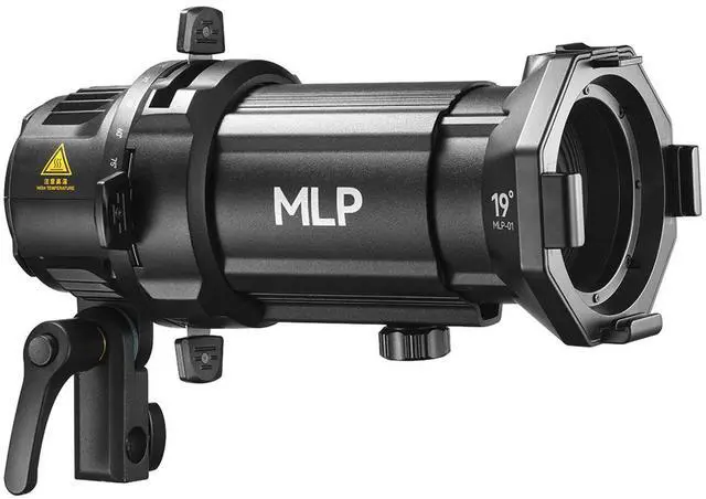 Alt view image 2 of 4 - Godox Projection Attachment with 19 Degree Interchangeable Lens for ML30 and ML60 LED Lights, Black