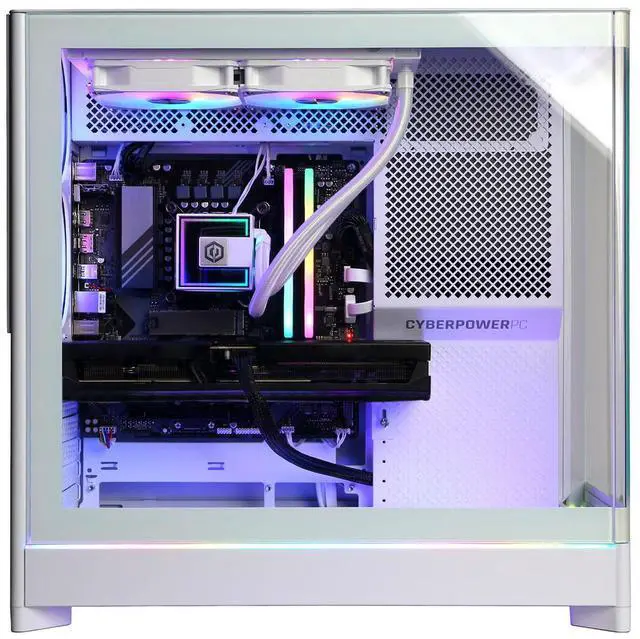 Alt view image 6 of 6 - CyberPowerPC Gamer Supreme Liquid Cooled Gaming Desktop Computer, Intel Core i7-14700F 2.1GHz, 32GB RAM, 2TB SSD, NVIDIA GeForce RTX 5070 Ti 16GB, Windows 11 Home, White