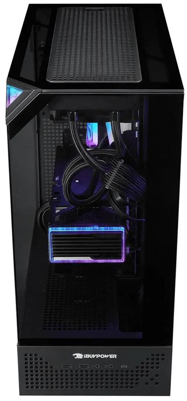 Alt view image 11 of 14 - iBUYPOWER Element 9 Pro Black Gaming PC Desktop - AMD Ryzen 7 9800X3D - NVIDIA GeForce RTX 5060Ti 8GB - 32GB DDR5 RGB - 2TB NVMe SSD - EPBA7N56T01