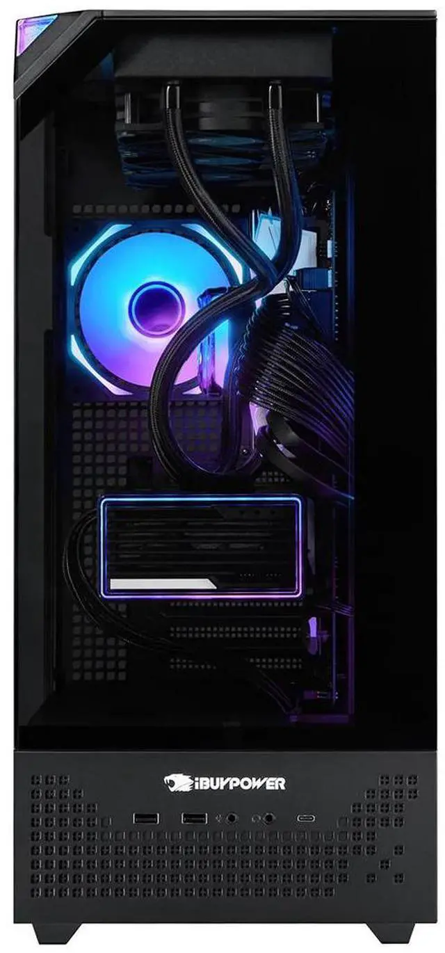 Alt view image 9 of 14 - iBUYPOWER Element 9 Pro Black Gaming PC Desktop - AMD Ryzen 7 9800X3D - NVIDIA GeForce RTX 5060Ti 8GB - 32GB DDR5 RGB - 2TB NVMe SSD - EPBA7N56T01
