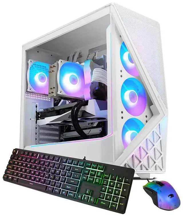 Alt view image 8 of 14 - iBUYPOWER Slate 9 White Gaming PC Desktop - Intel Core Ultra 9 285 - NVIDIA GeForce RTX 5060Ti 8GB - 64GB DDR5 RGB - 2TB NVMe SSD - SWI9N56T01