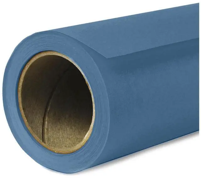 Alt view image 2 of 5 - Savage 107"x36' Widetone Seamless Background Paper, Blue Jean, 2-Pack, Bundle with 4x 1-1/4x1" Steel Spring Orange Clamp