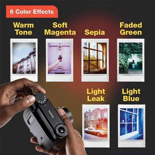 Alt view image 5 of 7 - Fujifilm Instax Mini 99 Instant Film Camera, Matte Black, Bundle with 2x Instant Daylight Film Pack and Slinger Photo Album