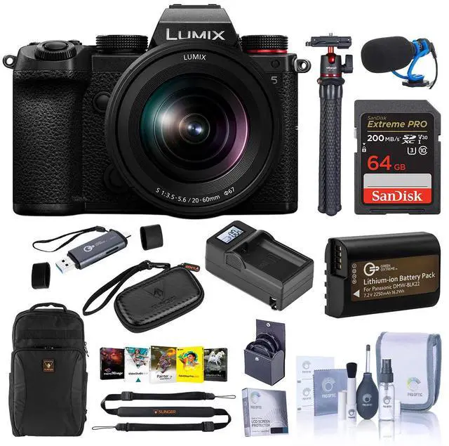Main image of Panasonic LUMIX DC-S5 Camera w/LUMIX S 20-60mm f/3.5-5.6 Lens, w/Accessory Kit