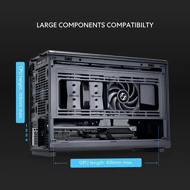 Alt view image 11 of 15 - LIAN LI A3- mATX-WD Black Wood front panel  SPCC M-ATX / ITX Computer Case ------ A3- mATX-WD Black