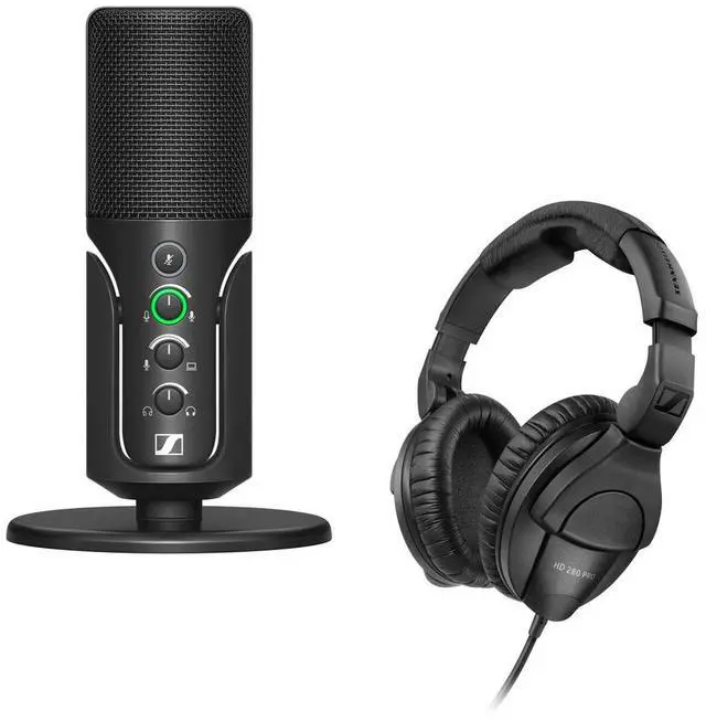 Main image of Sennheiser Profile Cardioid Condenser USB-C Microphone with HD 280 Pro Headphones