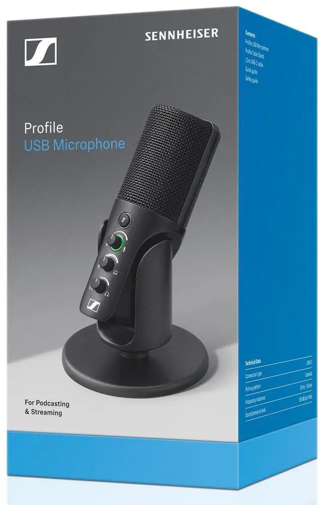 Alt view image 4 of 7 - Sennheiser Sennheiser Profile Cardioid Condenser USB-C Microphone with Turnstile Audio TAPH100 Closed-Back Studio Monitor Headphones