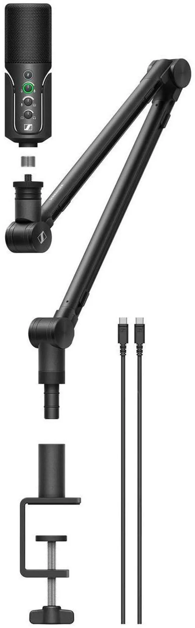 Alt view image 2 of 7 - Sennheiser Sennheiser Profile Cardioid Condenser USB-C Microphone Streaming Set Bundle with H&A Pop Filter with Gooseneck and Adjustable Knob (Clamp On), Turnstile Audio TAPH100 Closed-Back Headphones