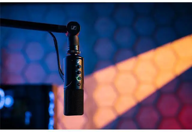 Alt view image 6 of 7 - Sennheiser Sennheiser Profile Cardioid Condenser USB-C Microphone Streaming Set Bundle with H&A Pop Filter with Gooseneck and Adjustable Knob (Clamp On), Turnstile Audio TAPH100 Closed-Back Headphones