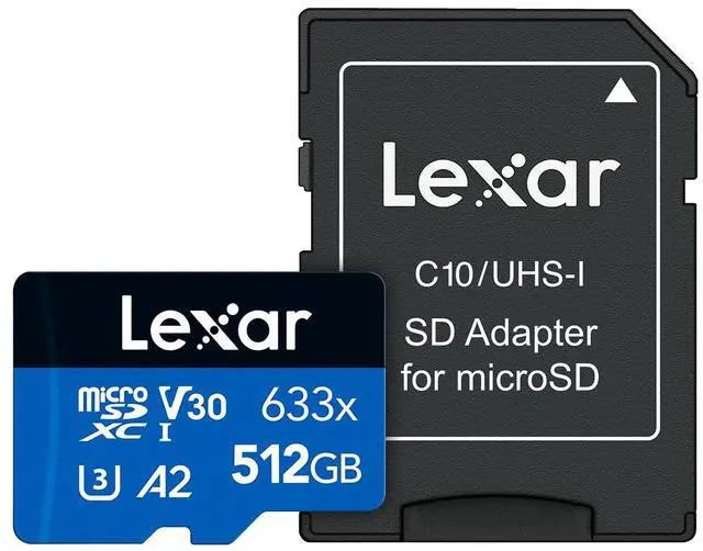 Alt view image 6 of 7 - Lexar BLUE 512GB UHS-I microSDHC Memory Card w/SD Adapter, 5-PACK + Card Wallet