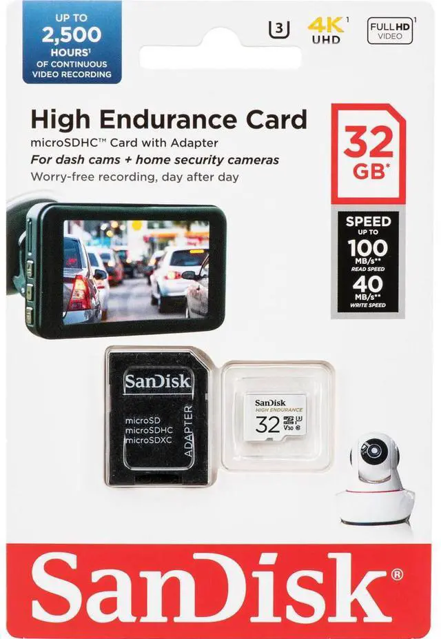 Alt view image 4 of 8 - SanDisk High Endurance 32GB UHS-I microSDHC Memory Card with SD Adapter