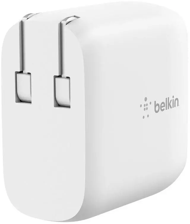 Alt view image 11 of 12 - BELKIN WCB006dqWH BOOST CHARGE White Dual USB-C PD Wall Charger 40W