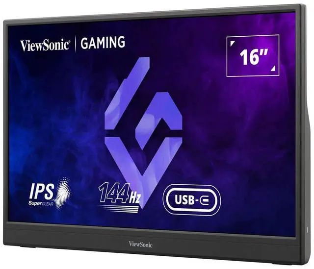 Alt view image 19 of 20 - ViewSonic VX1654 16 Inch 1080p Portable IPS Gaming Monitor with 144Hz, AMD FreeSync, 2 Way Powered 60W USB C, Mini HDMI, and Built-in Stand with Protective Cover
