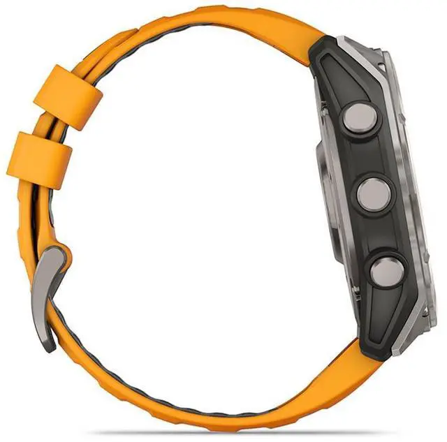Alt view image 6 of 15 - Garmin fnix® 8 - 51 mm, AMOLED, Sapphire, Premium Multisport GPS Smartwatch, Long-Lasting Battery Life, Dive-Rated, Built-in LED Flashlight, Titanium with Spark Orange/Graphite Band