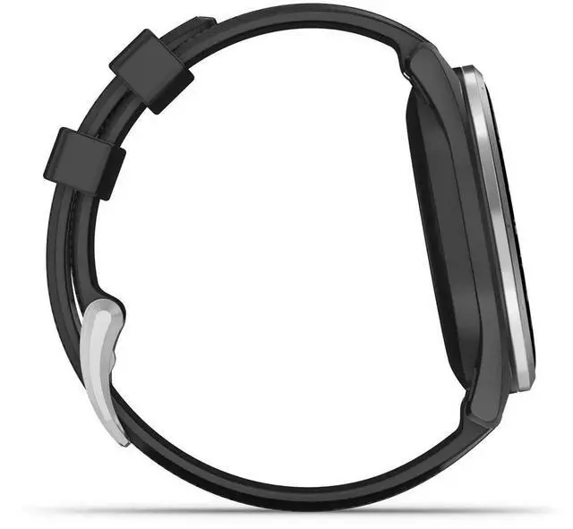 Alt view image 6 of 8 - Garmin Approach® S44, Essential Golf GPS Smartwatch, AMOLED Display, On-Course Features, Silver Aluminum Bezel with Black Silicone Band