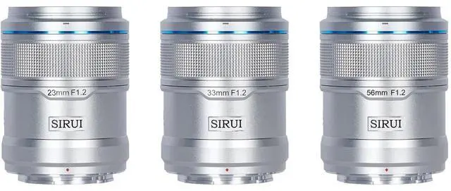 Alt view image 2 of 7 - Sirui Sirui Sniper Series f/1.2 AF 3-Lens Kit for Sony E, Silver