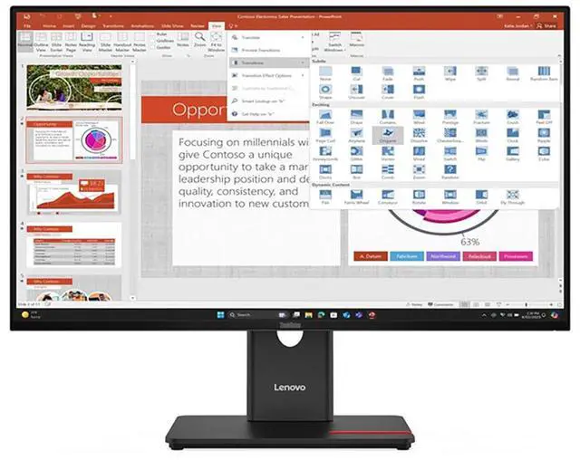 Main image of Lenovo ThinkVision T27-40 27" 16:9 Full HD 120Hz IPS WLED Monitor, Eclipse Black