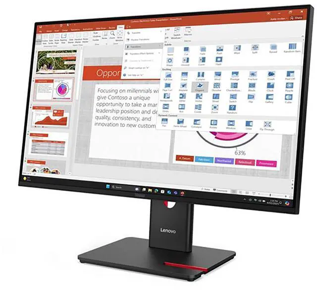 Alt view image 5 of 16 - Lenovo ThinkVision T27-40 27" 16:9 Full HD 120Hz IPS WLED Monitor, Eclipse Black