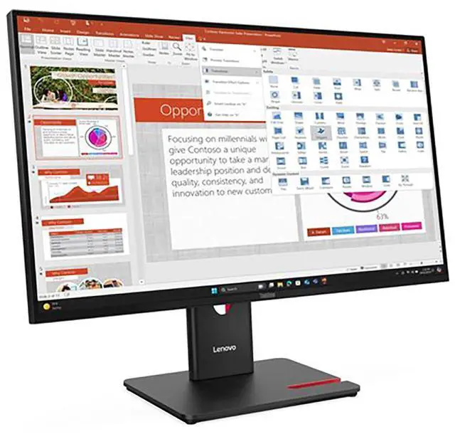Alt view image 6 of 16 - Lenovo ThinkVision T27-40 27" 16:9 Full HD 120Hz IPS WLED Monitor, Eclipse Black