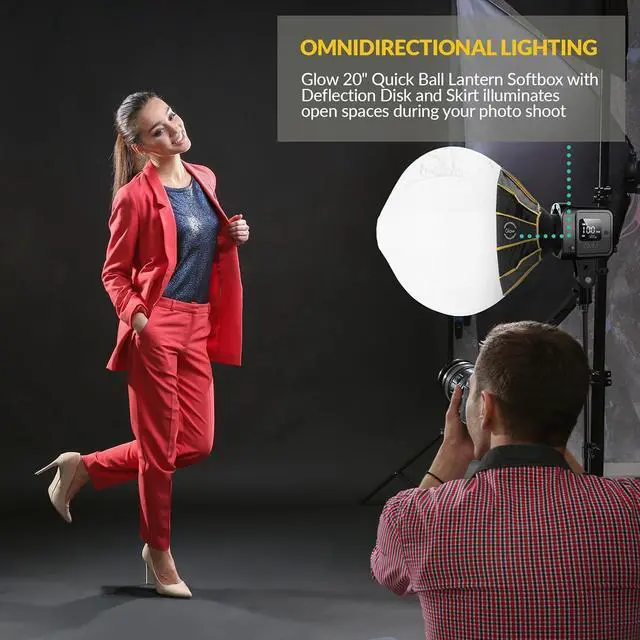 Alt view image 4 of 7 - GVM SD80D 80W Bi-Color LED Video Light, w/20" Lantern Softbox & 9.5' Stand