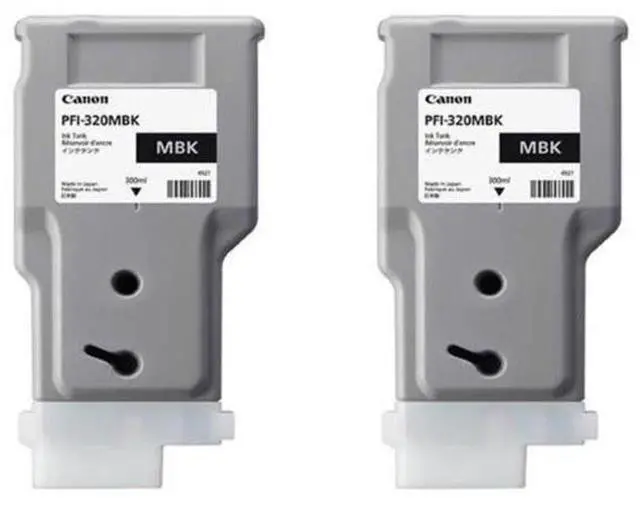 Main image of Canon 2 Pack PFI-320 MBK Matte Black Pigment Ink Tank for Select imagePROGRAF PRO Series, 300ml