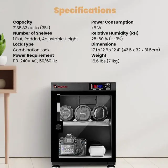Alt view image 7 of 7 - Slinger 35L Electronic Dry Cabinet with Combination Lock