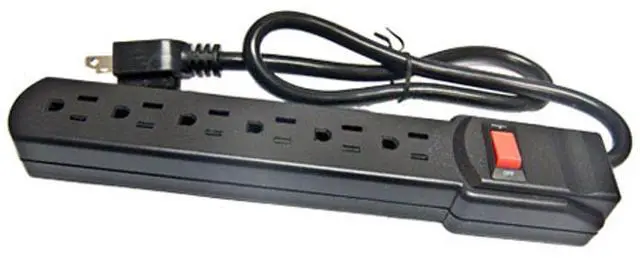 Alt view image 2 of 2 - Comprehensive CPWR-SP6-6B 6-Outlet Black Surge Protector 6 ft. AC Cord