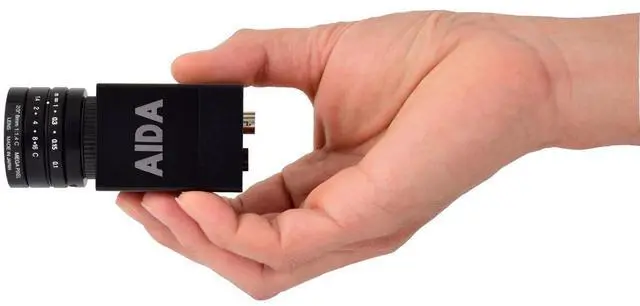 Alt view image 2 of 4 - AIDA UHD-100A Micro 4K Ultra HD HDMI 1.4 Professional POV Camera with TRS Stereo Audio Input, Multi HD Format
