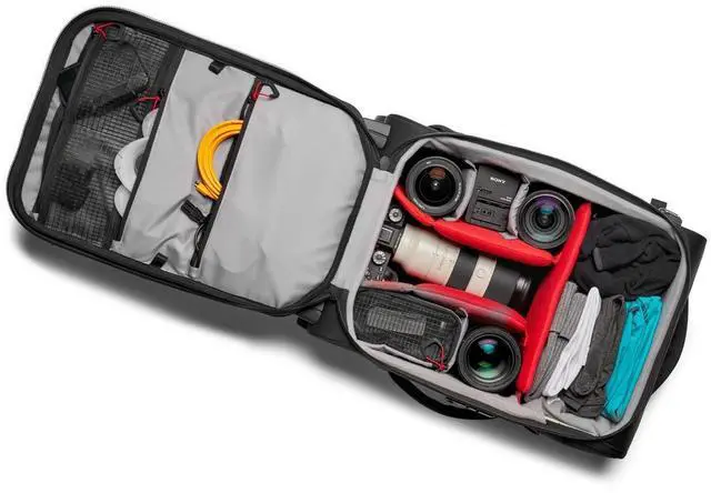Alt view image 5 of 13 - Manfrotto Pro Light Reloader Air-55 Carry-On Camera Roller Bag #MB PL-RL-A55