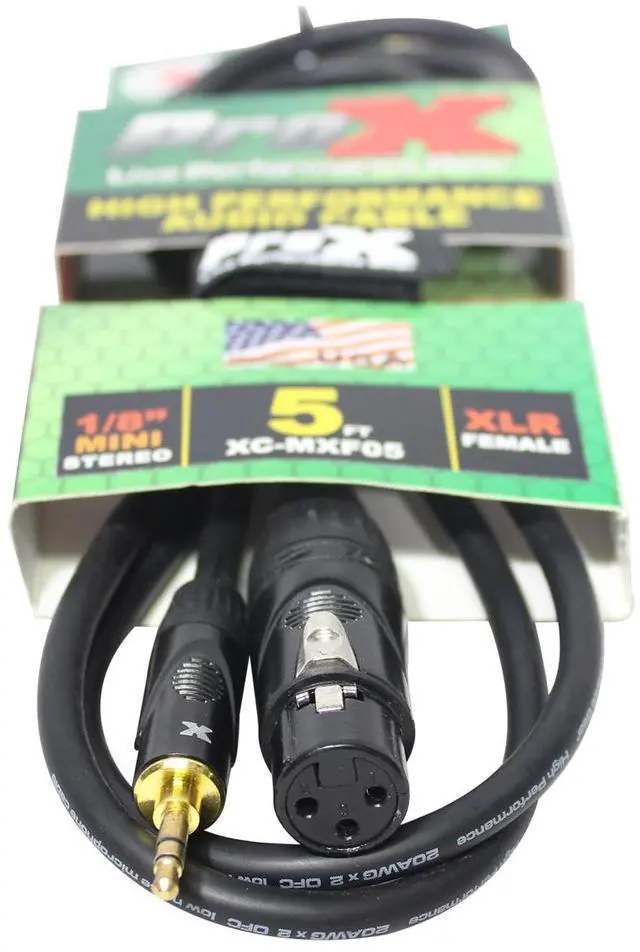 Alt view image 3 of 4 - ProX XC-MXF05 5' TRS-M Mini to XLR3-F Unbalanced High Performance Audio Cable