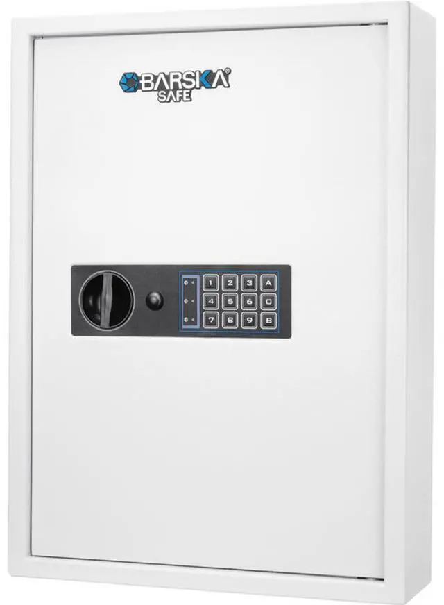 Main image of Barska 100 Key Cabinet Digital Wall Safe with Key Lock, White