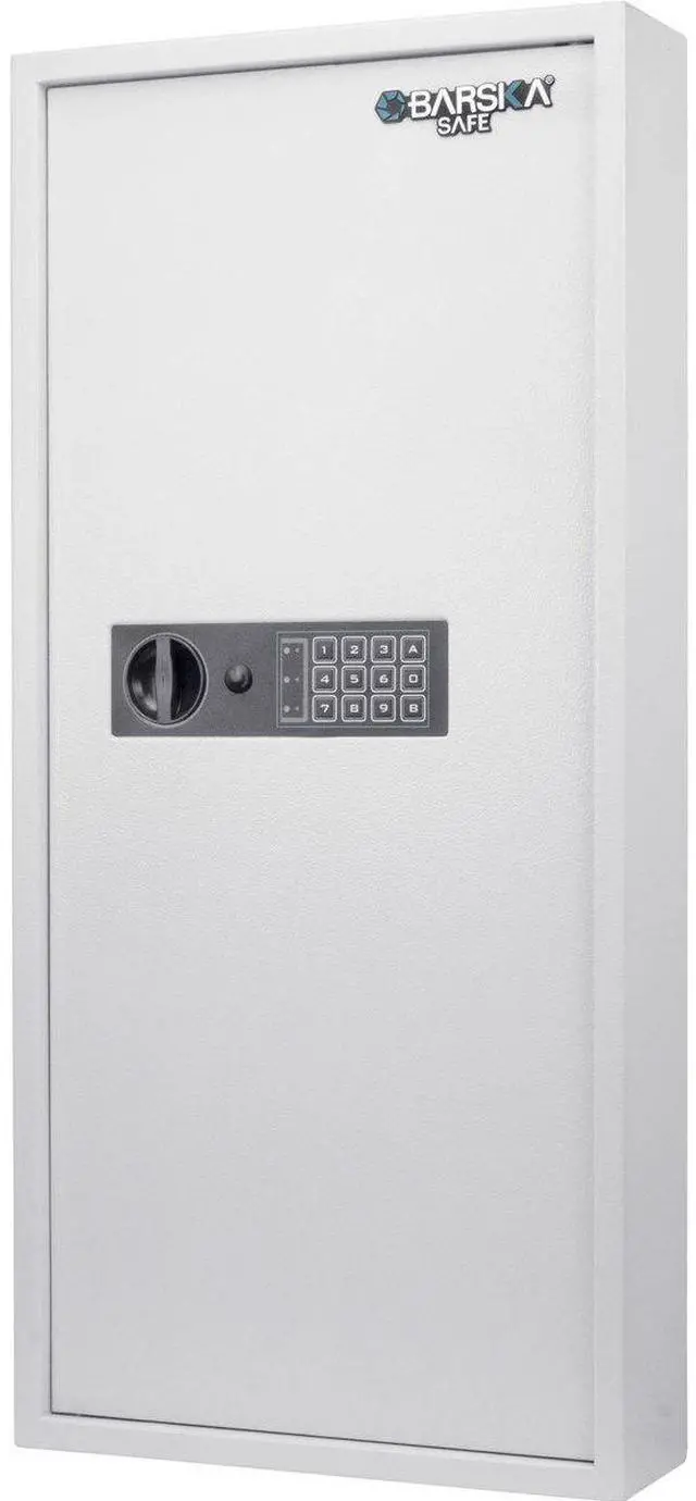 Main image of Barska 240 Key Dual Lock Deadbolt Cabinet Digital Keypad Wall Safe, White
