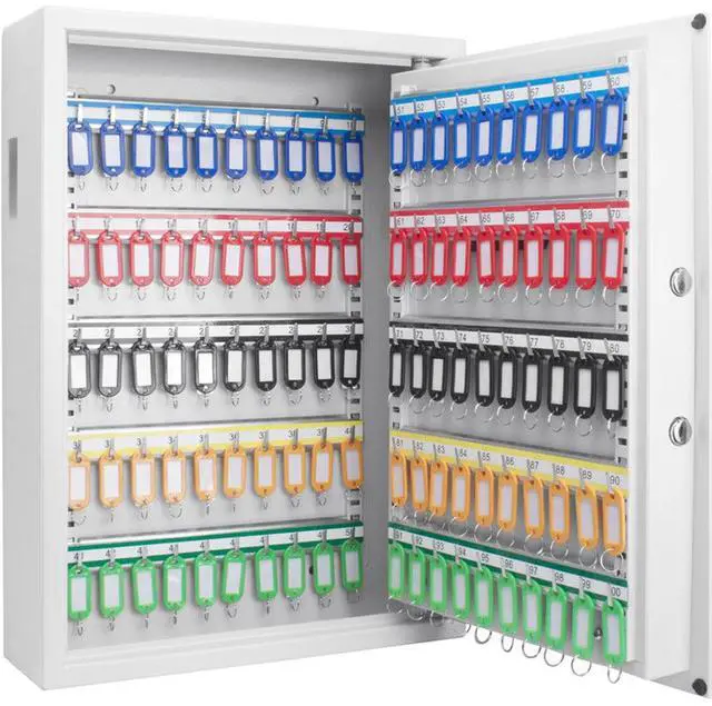 Alt view image 3 of 3 - Barska 100 Key Cabinet Digital Wall Safe with Key Lock, White